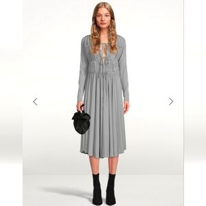 TOVE Ruched Tie Front Lexi Light Grey Semi-formal Dress